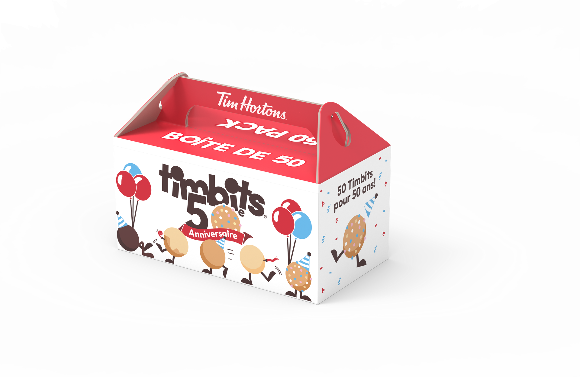 Les TimbitsMD de Tim Hortons® fêtent leurs 50 ans! TimMD célèbre cet événement marquant avec une boîte de 50 Timbits en édition limitée