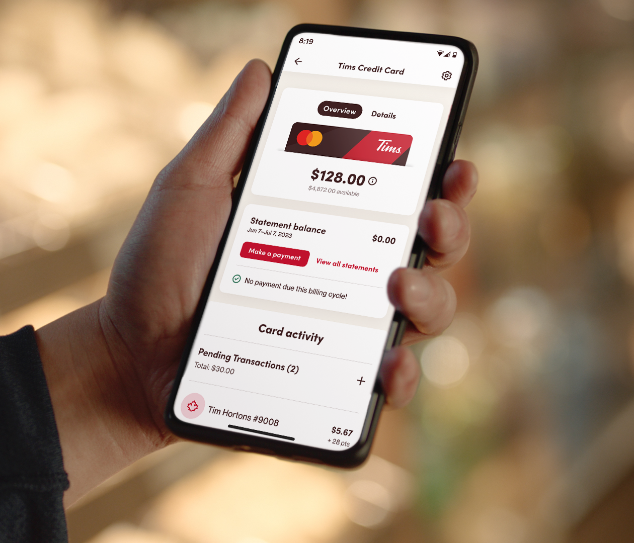 The Tims Credit Card is available NOW, offering quicker ways to earn more free Tim Hortons coffee, beverages and food