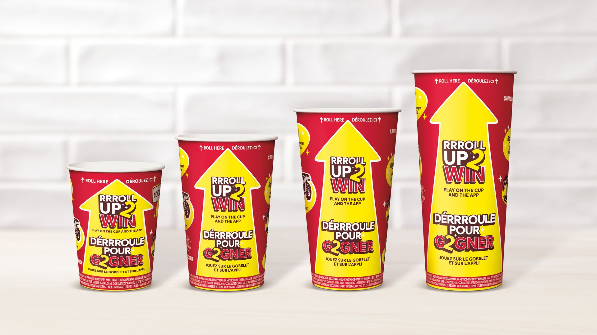 Roll Up cups are BACK! Starting Feb. 24, play Tim Hortons Roll Up To Win on the Tims app AND while supplies last on our hot beverage cups!