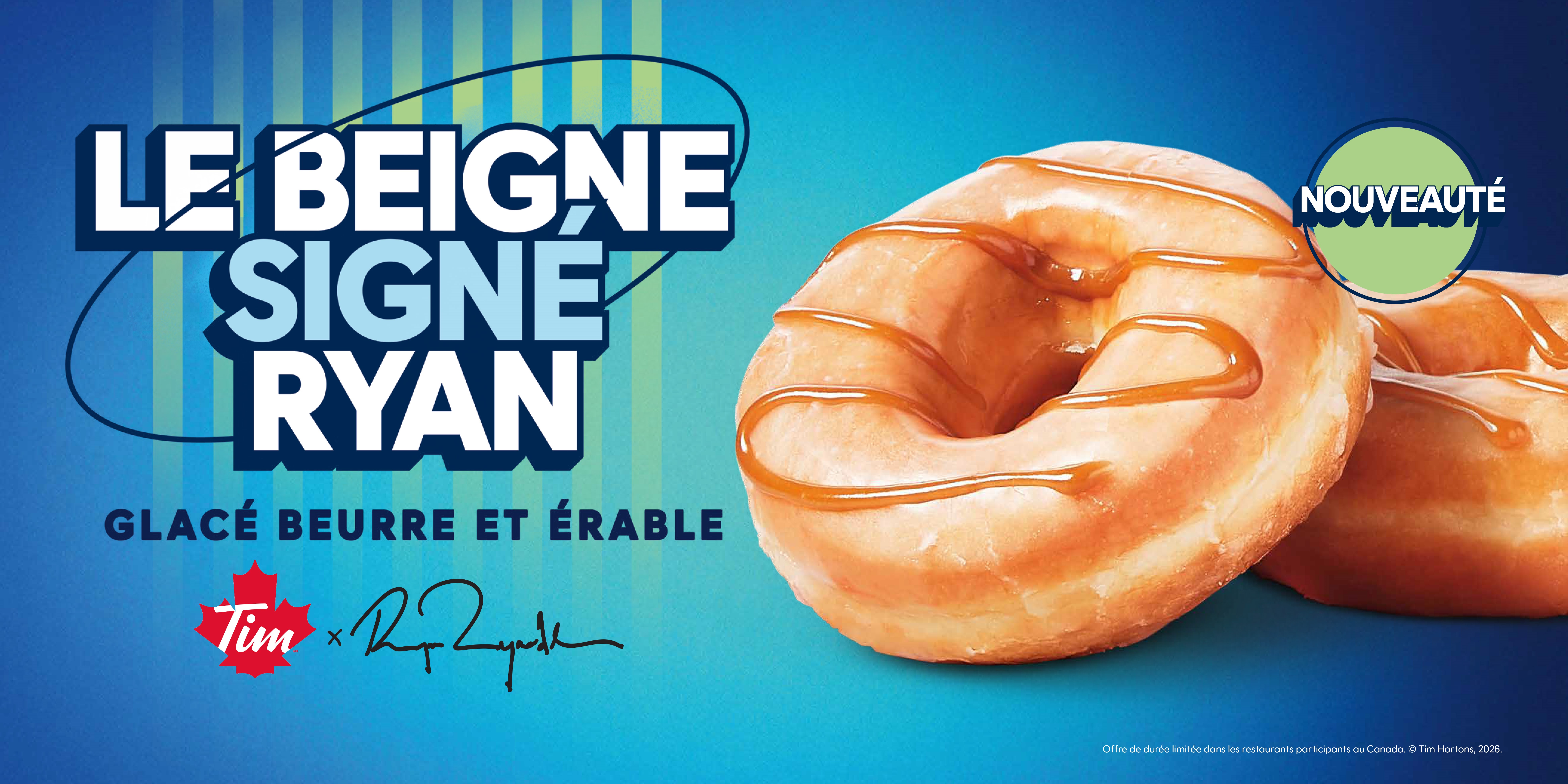 Tim Hortons entame un deuxième partenariat avec Ryan Reynolds en lançant le beigne signature de Ryan Reynolds