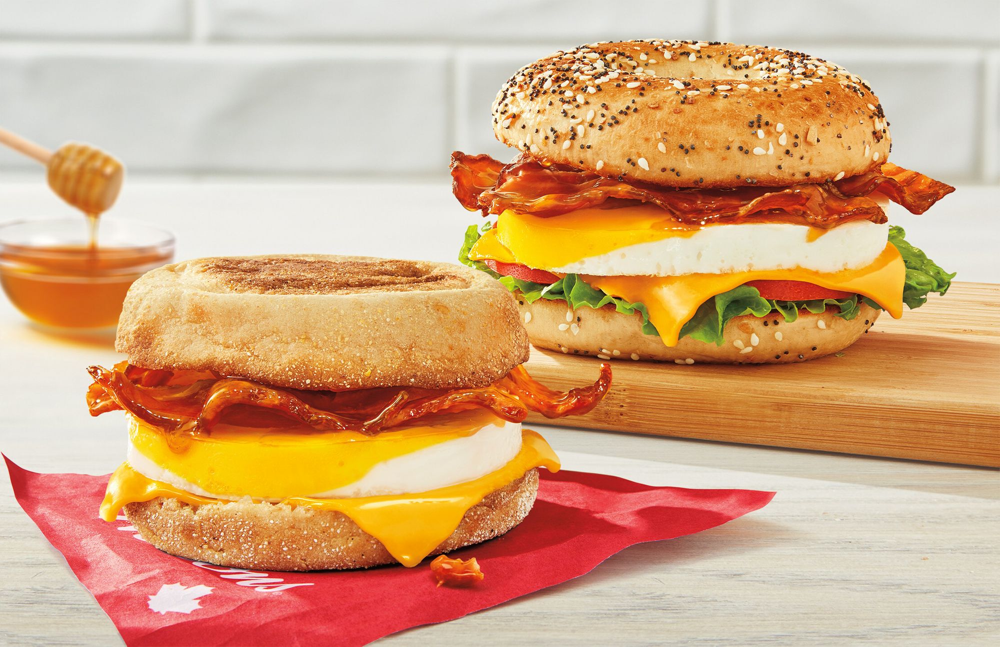 Try the NEW Smoky Honey Bacon Breakfast Sandwiches from Tim Hortons for a delicious sweet & savoury start to your morning