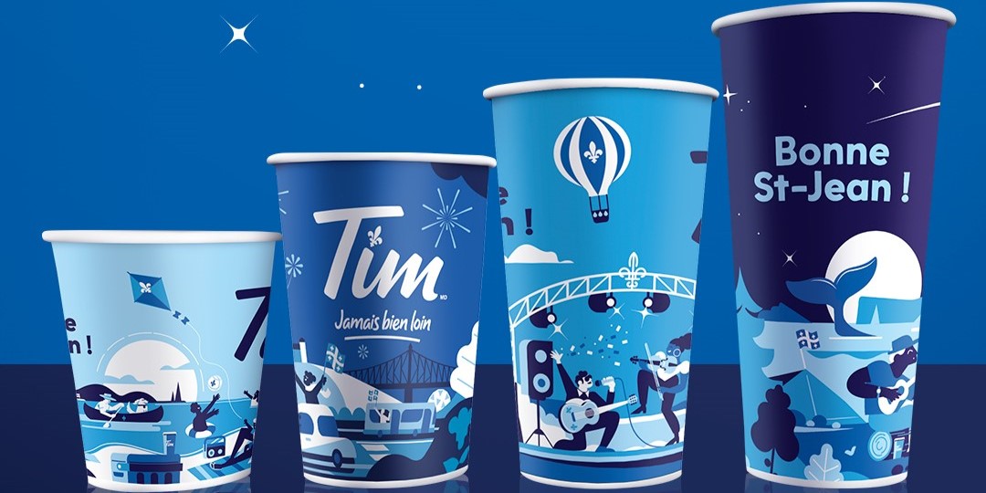 Préparez-vous pour les célébrations de la Saint-Jean-Baptiste avec les nouveaux gobelets à boissons chaudes bleus Tim Hortons® d’édition limitée, offerts dès maintenant!