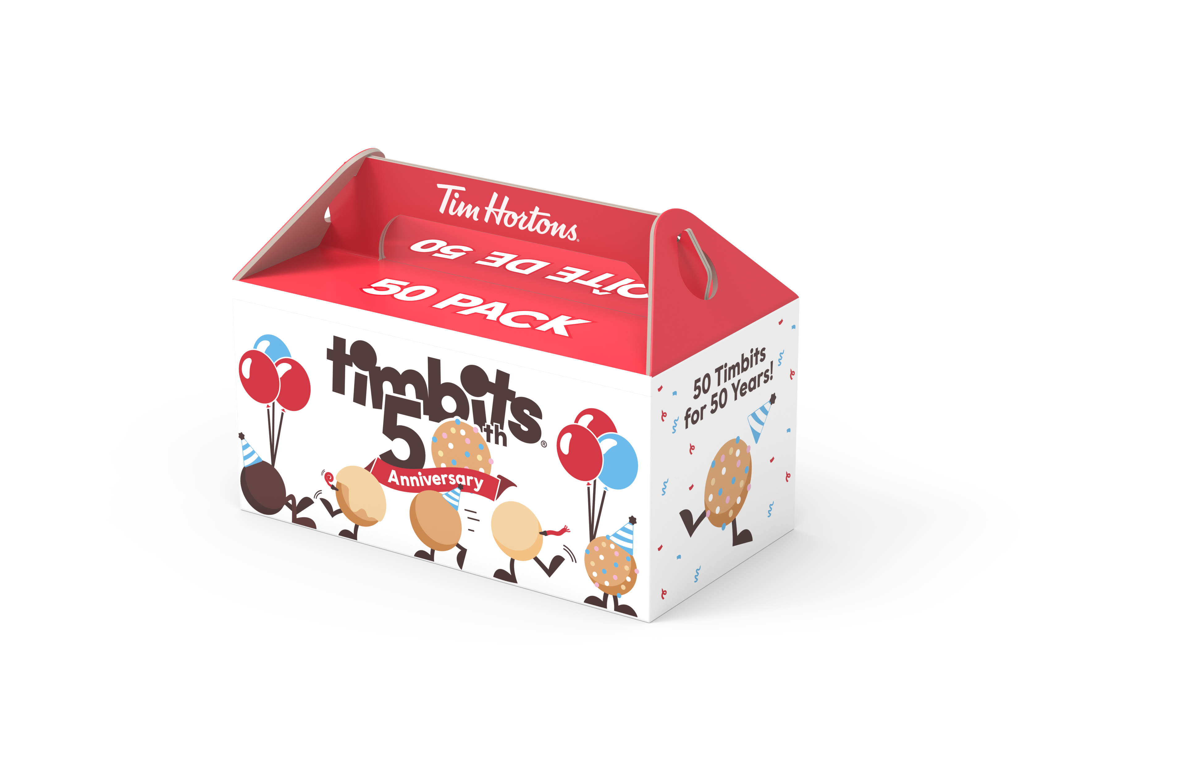 Tim Hortons® Timbits® are turning 50! Tims® is celebrating the milestone with a limited-edition 50-pack Timbits box